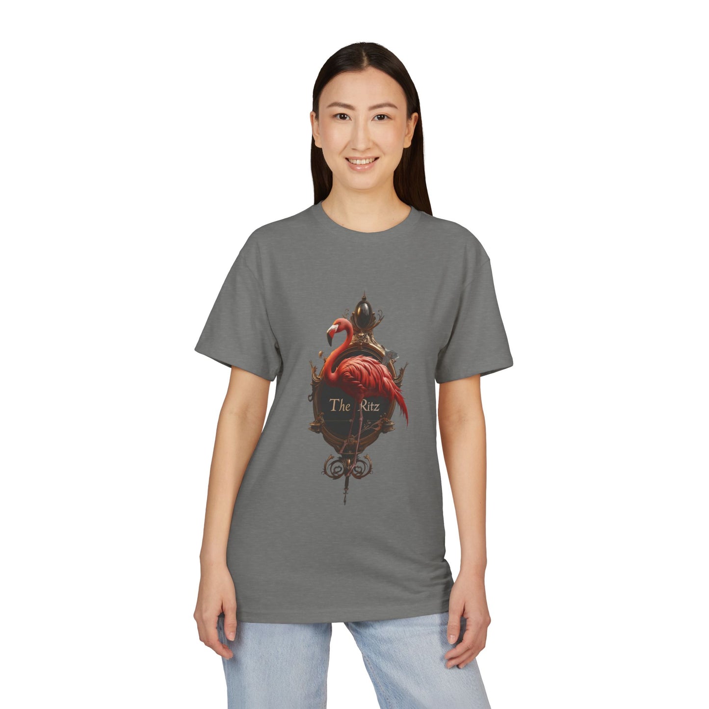 Velvet Flamingo Clock T-Shirt – Antique Ritz Signage Graphic