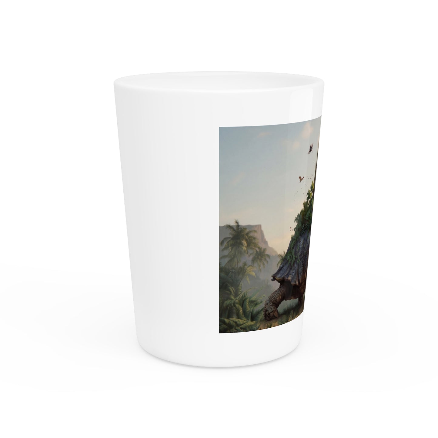 Castle on the Turtle Shot Glass – Sunlit Jungle Sanctuary