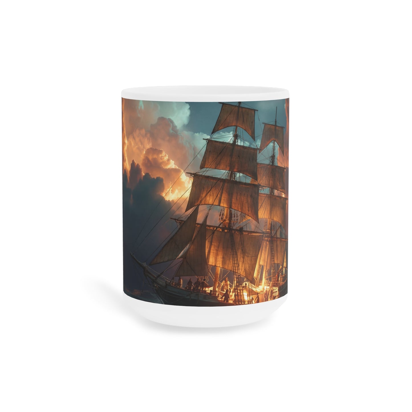 Starlit Galleon Ceramic Mugs (11oz\15oz\20oz) – Voyage Beneath the Celestial Canopy