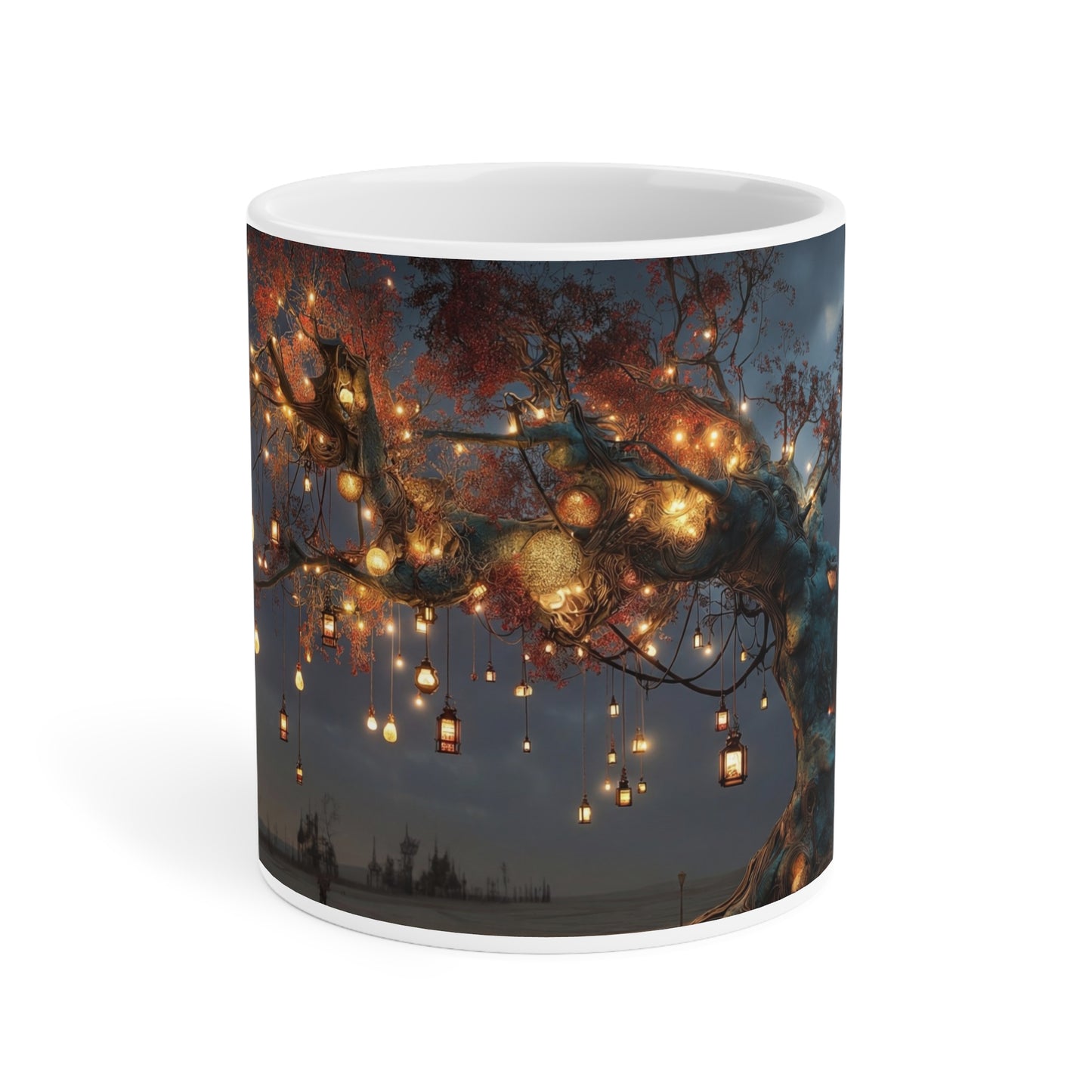 Luminous Wisteria Tree Ceramic Mugs (11oz\15oz\20oz) – Desert Night’s Warm Embrace