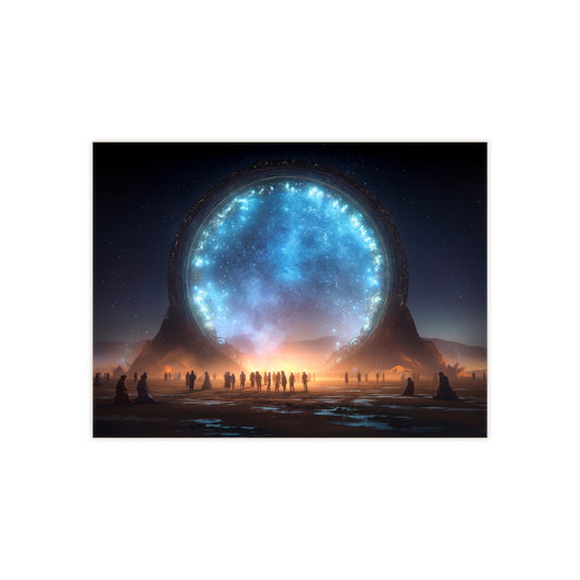 Cosmic Portal Ceramic Photo Tile – Starlight Threshold Gathering