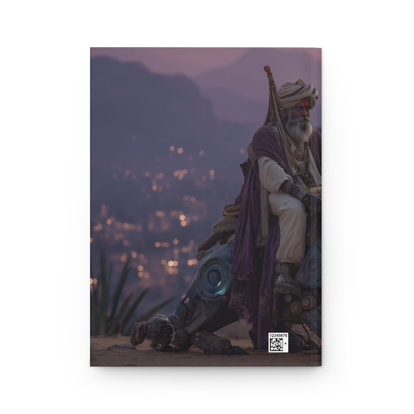 Desert Sage on Mech-Tiger Hardcover Journal Matte – Twilight Guardian of the Dunes