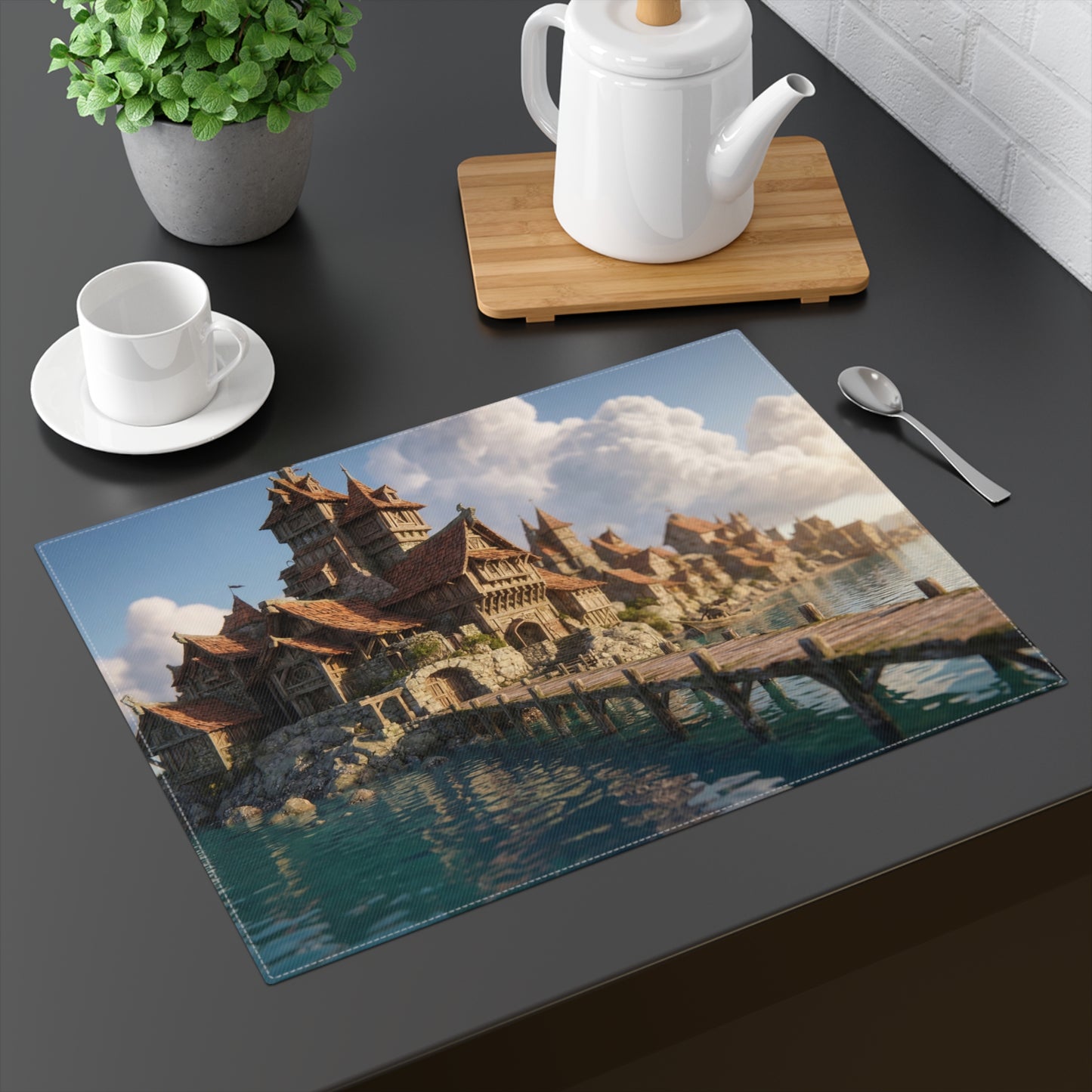 Seaside Viking Village Placemat – Sunlit Harbor Haven