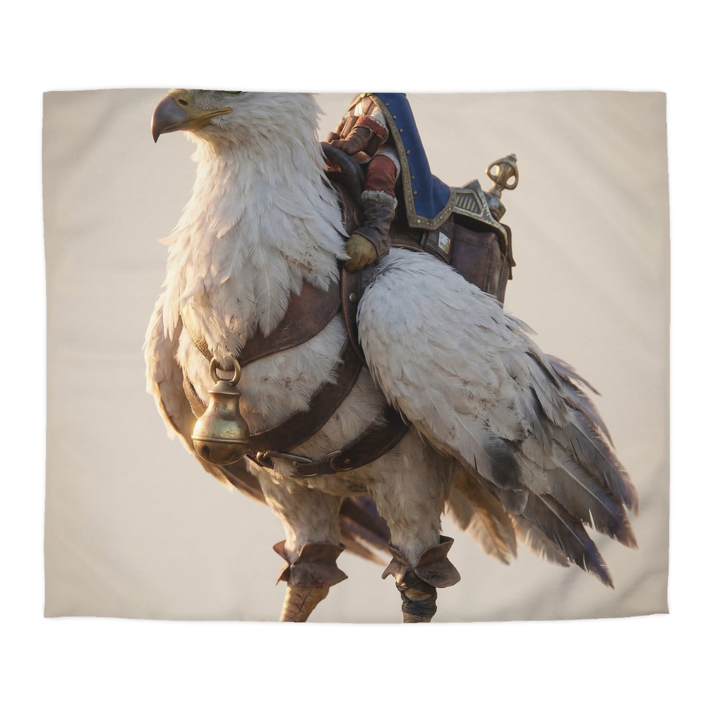 White Hawk Rider Microfiber Duvet Cover – Sunset Skybound Companion