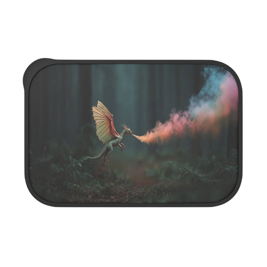 Chromatic Dragon PLA Bento Box with Band and Utensils – Forest Fireworks in Motion