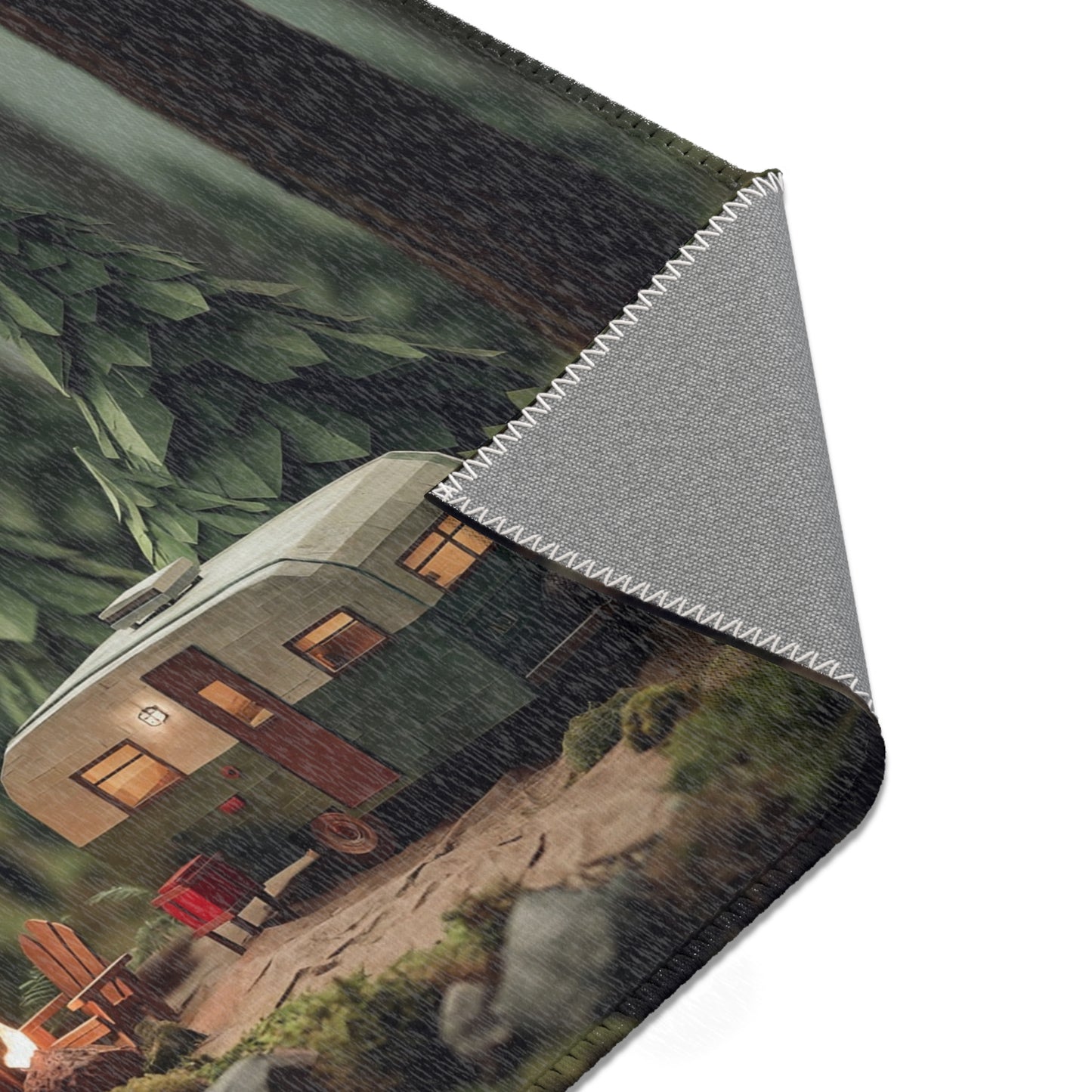 Forest Campervan Area Rug – Whispering Pines & Warm Light