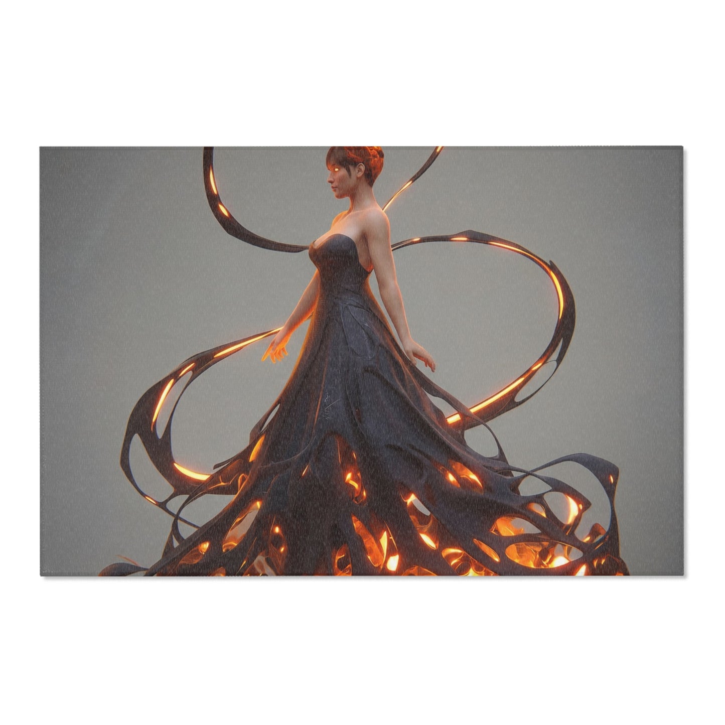 Luminescent Veil Area Rug – Ethereal Woman in Flowing Light