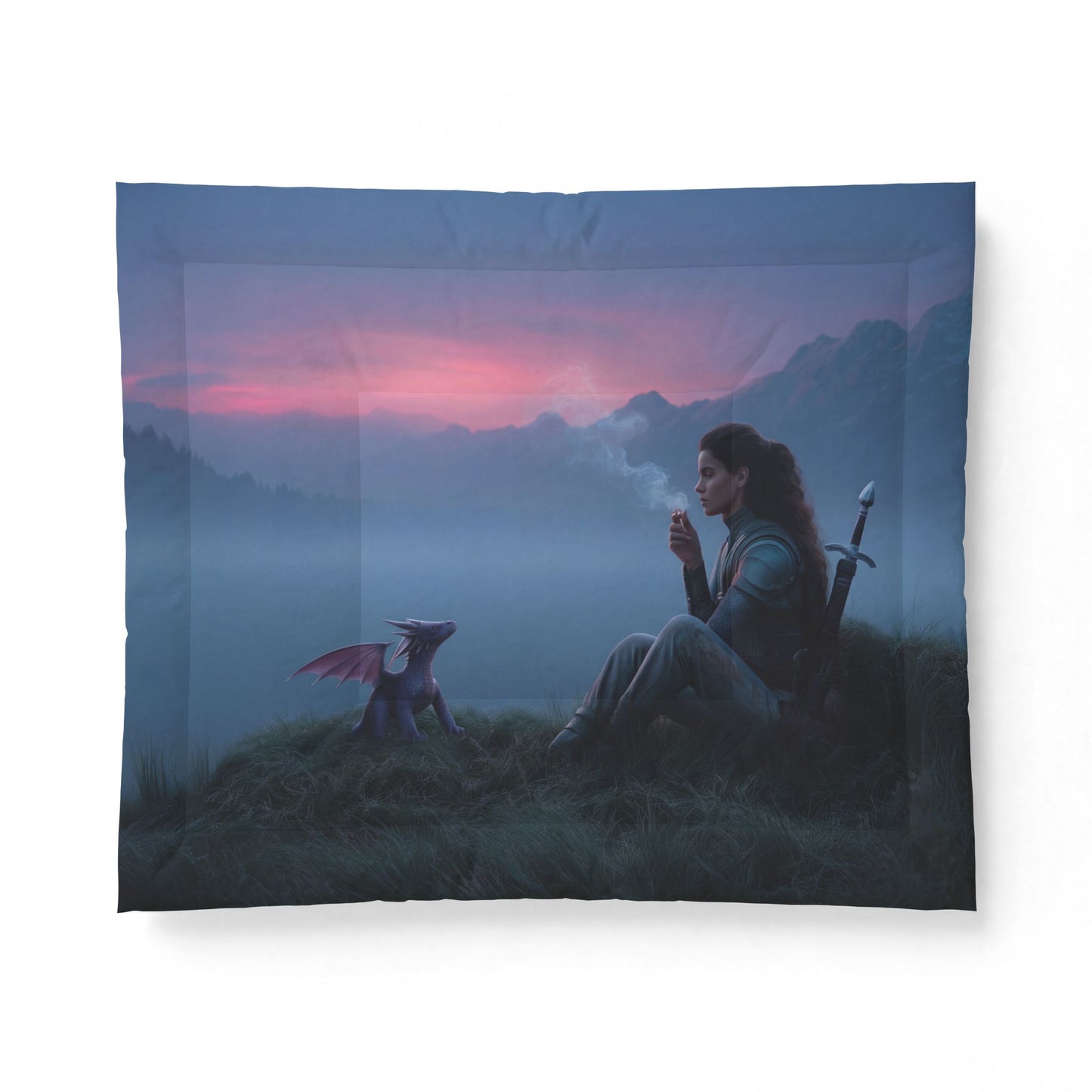 Sentinel and Dragon Cotton Comforter – Twilight Mist Guardian Rest