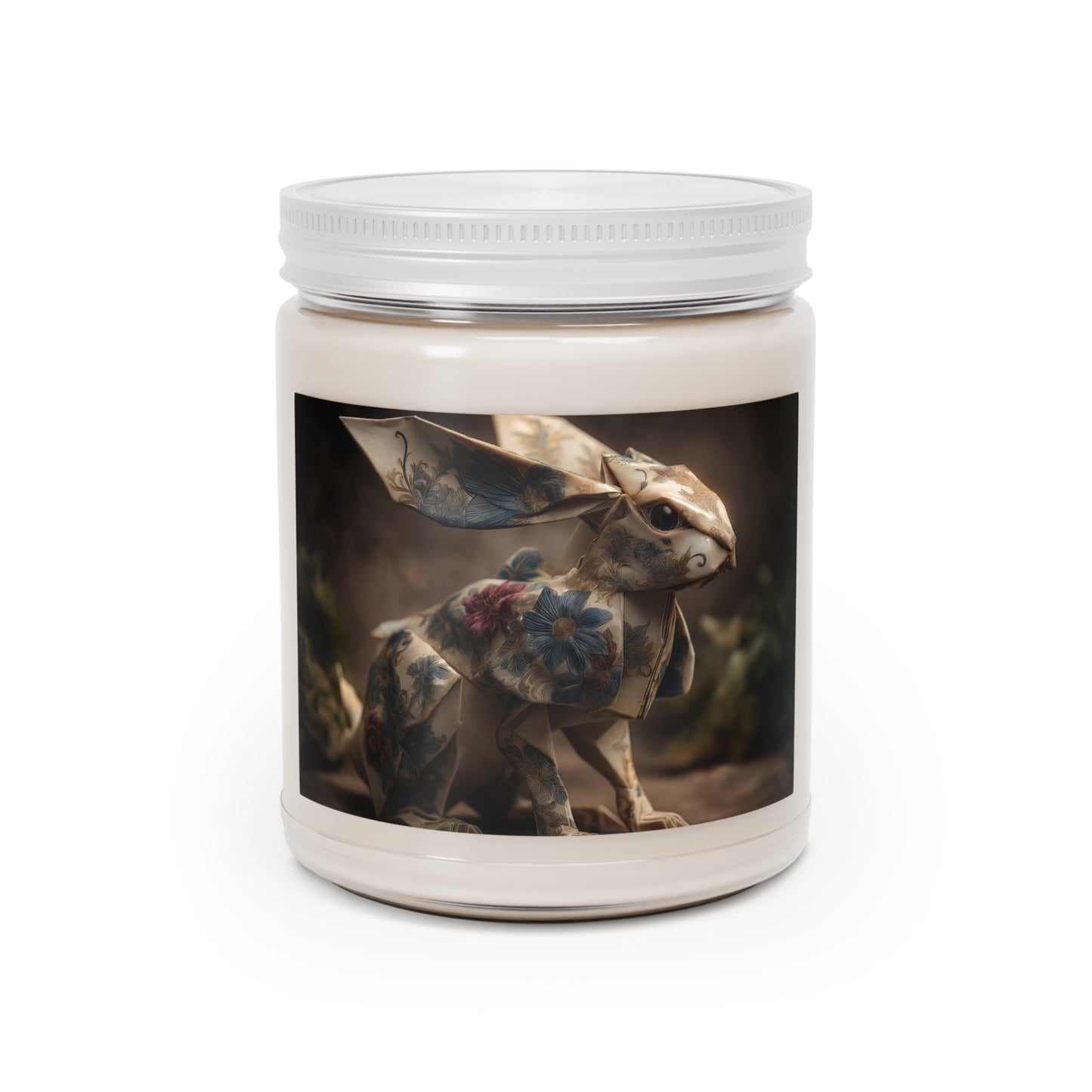 Origami Rabbit Scented Soy Candles with White Lid, 9oz – Paper Garden Guardian