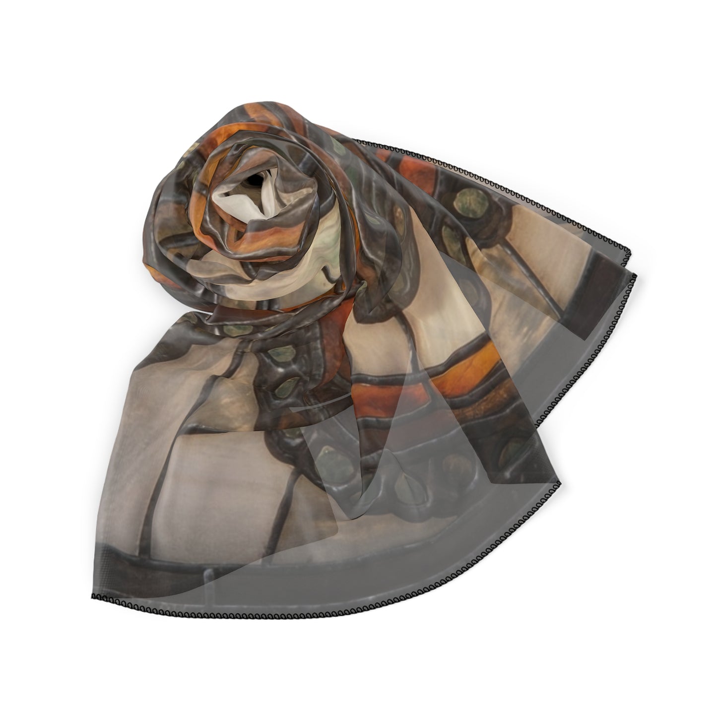 Stained Glass Octopus Poly Scarf – Amber Tides & Iron Lace