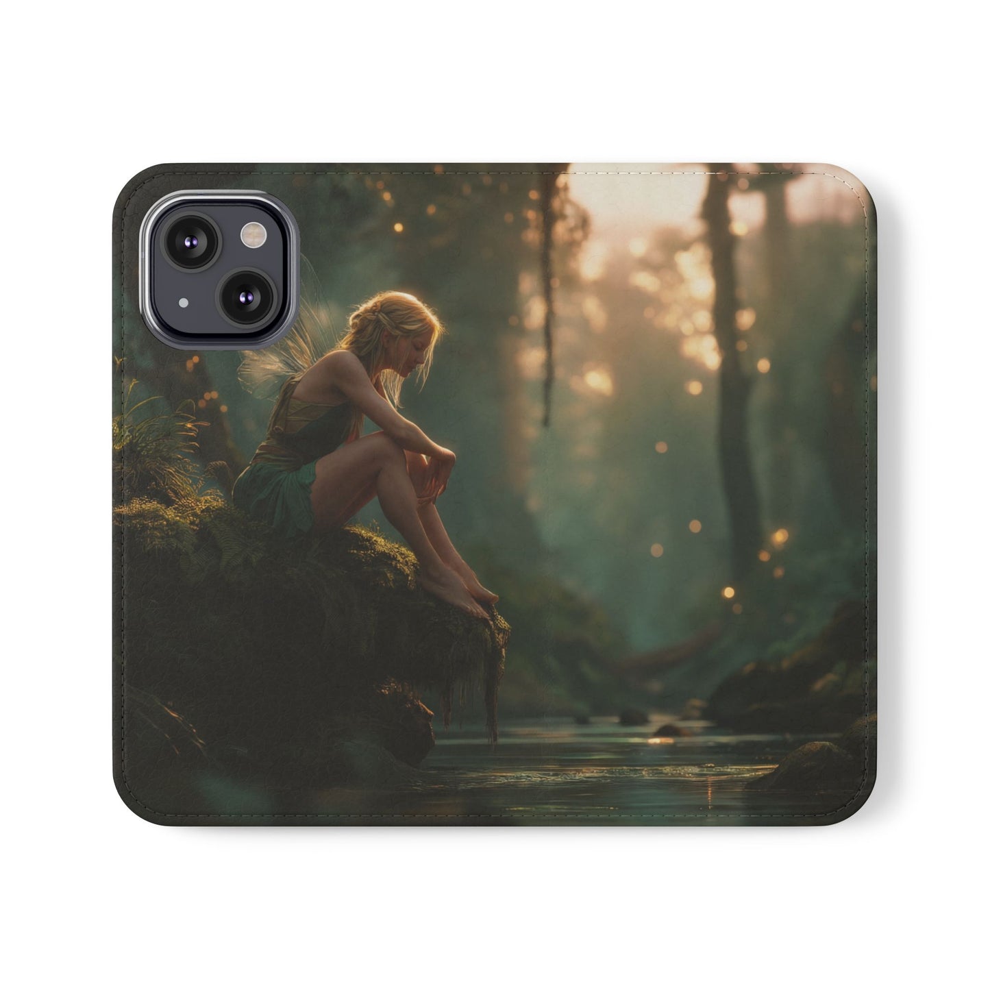 Mossy Bank Fairy Flip Cases – Golden Hour Sentinel Portrait