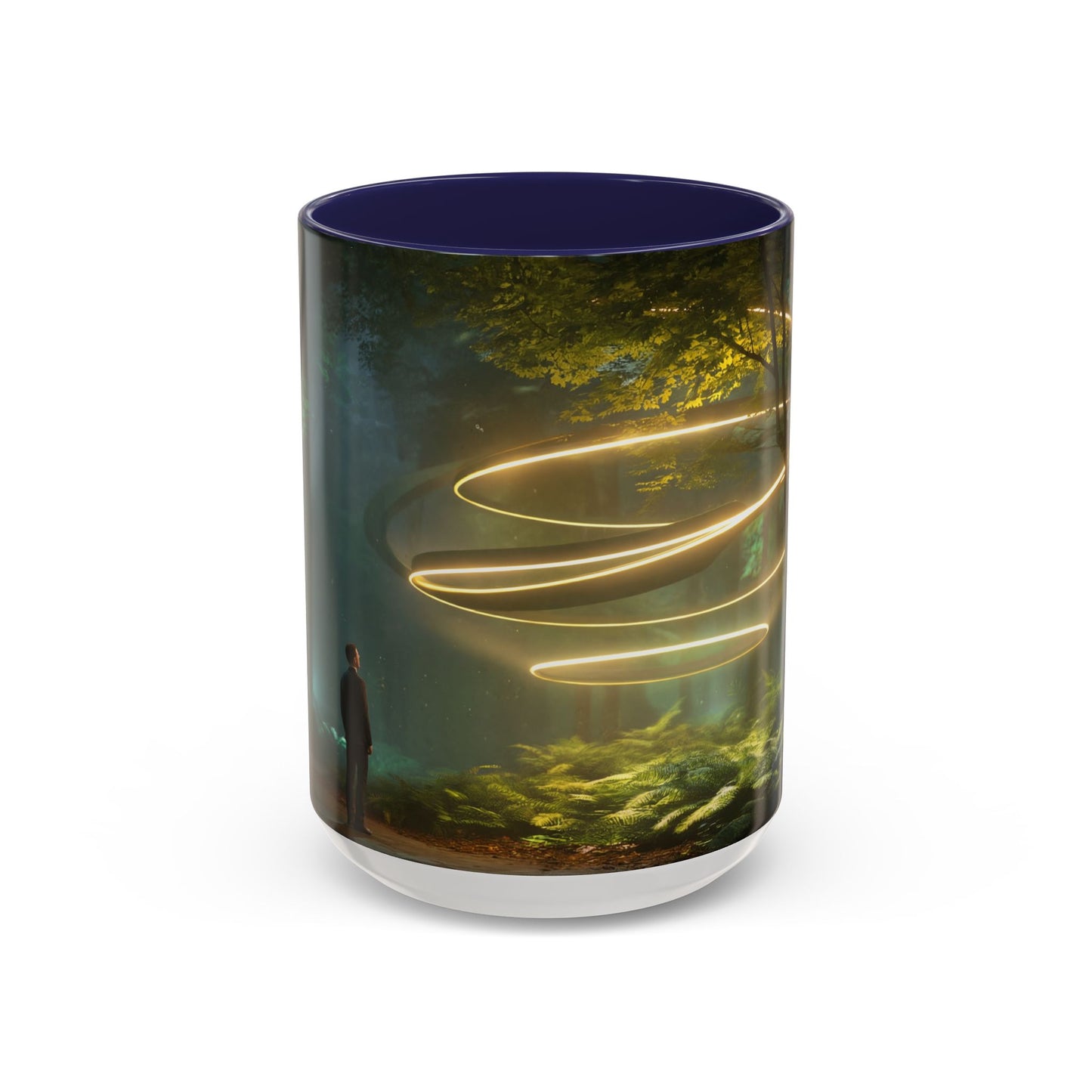 Spiral Light Forest Accent Coffee Mug (11, 15oz) – Ethereal Golden Rings