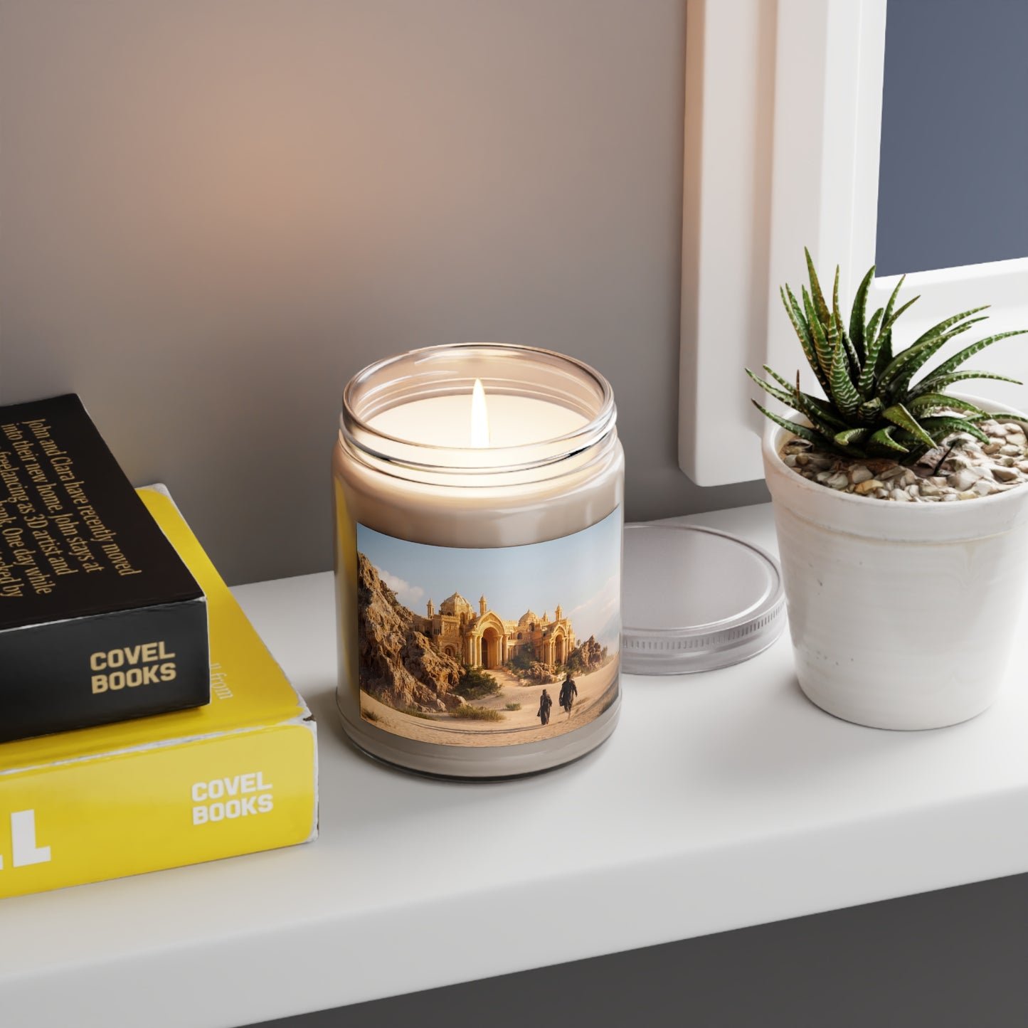 Desert Oasis Palace Scented Soy Candles with White Lid, 9oz – Golden Hour Pilgrimage
