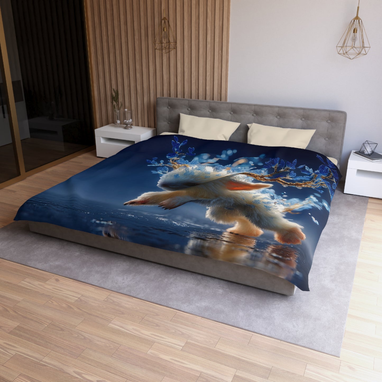 Frostborne Fawn Microfiber Duvet Cover – Winter’s Whispering Sprite