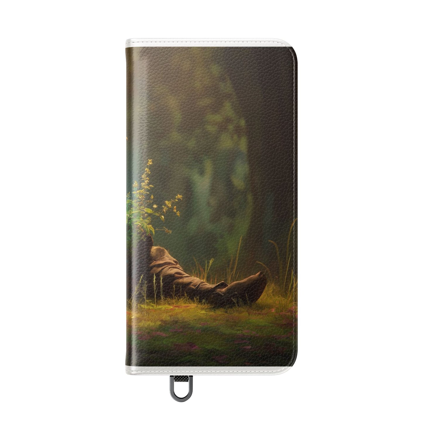 Glowing Orb Hooded Guardian Flip Cases – Bioluminescent Forest Keeper
