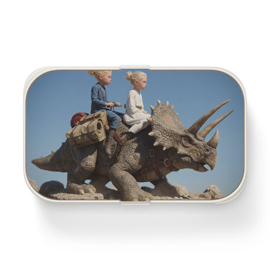 Triceratops Riders Bento Lunch Box – Desert Expedition Adventure