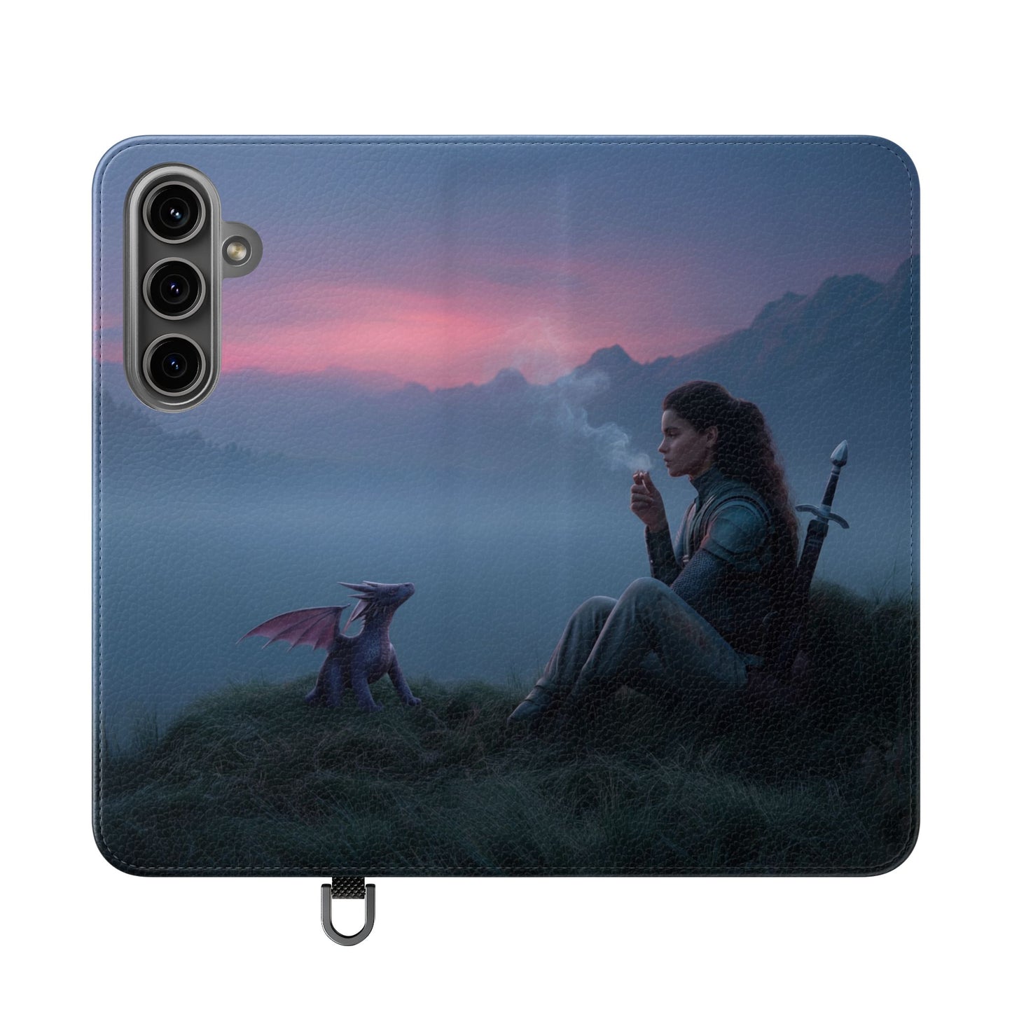 Silent Guardian Flip Cases – Misty Dawn Warrior and Dragon Companion