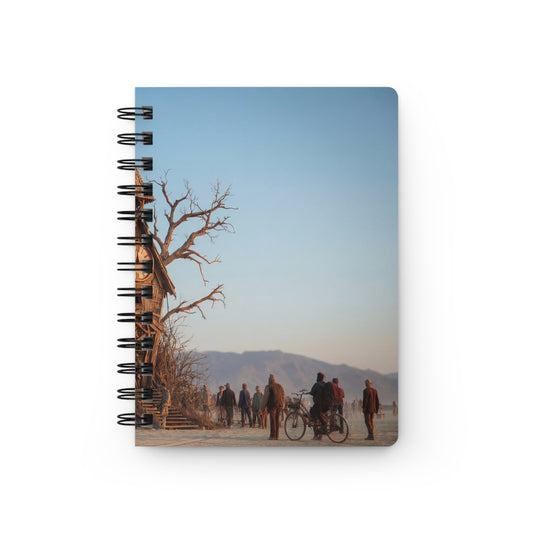 Clock Tower in the Desert Spiral Bound Journal – Where Time Stands Still in Dusty Twilight
