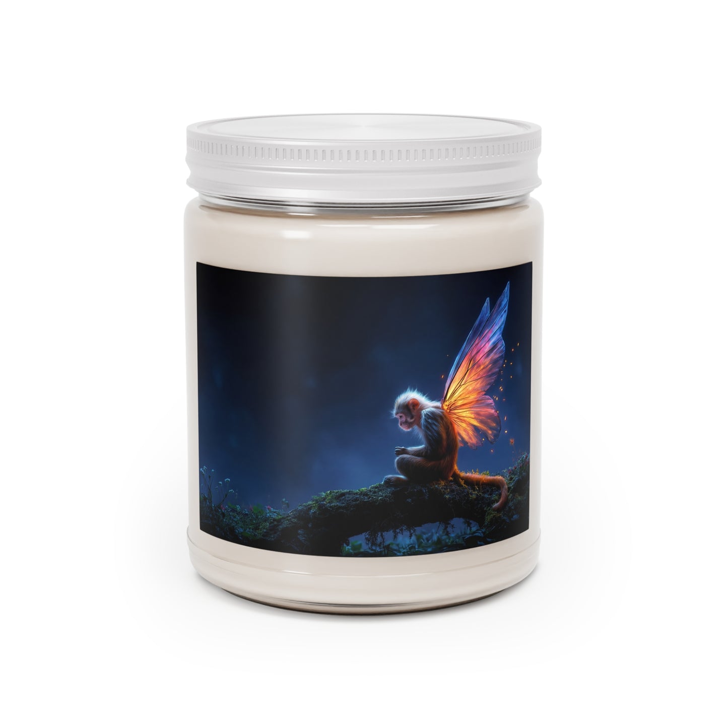 Winged Monkey Guardian Scented Soy Candles with White Lid, 9oz – Twilight Forest Embers