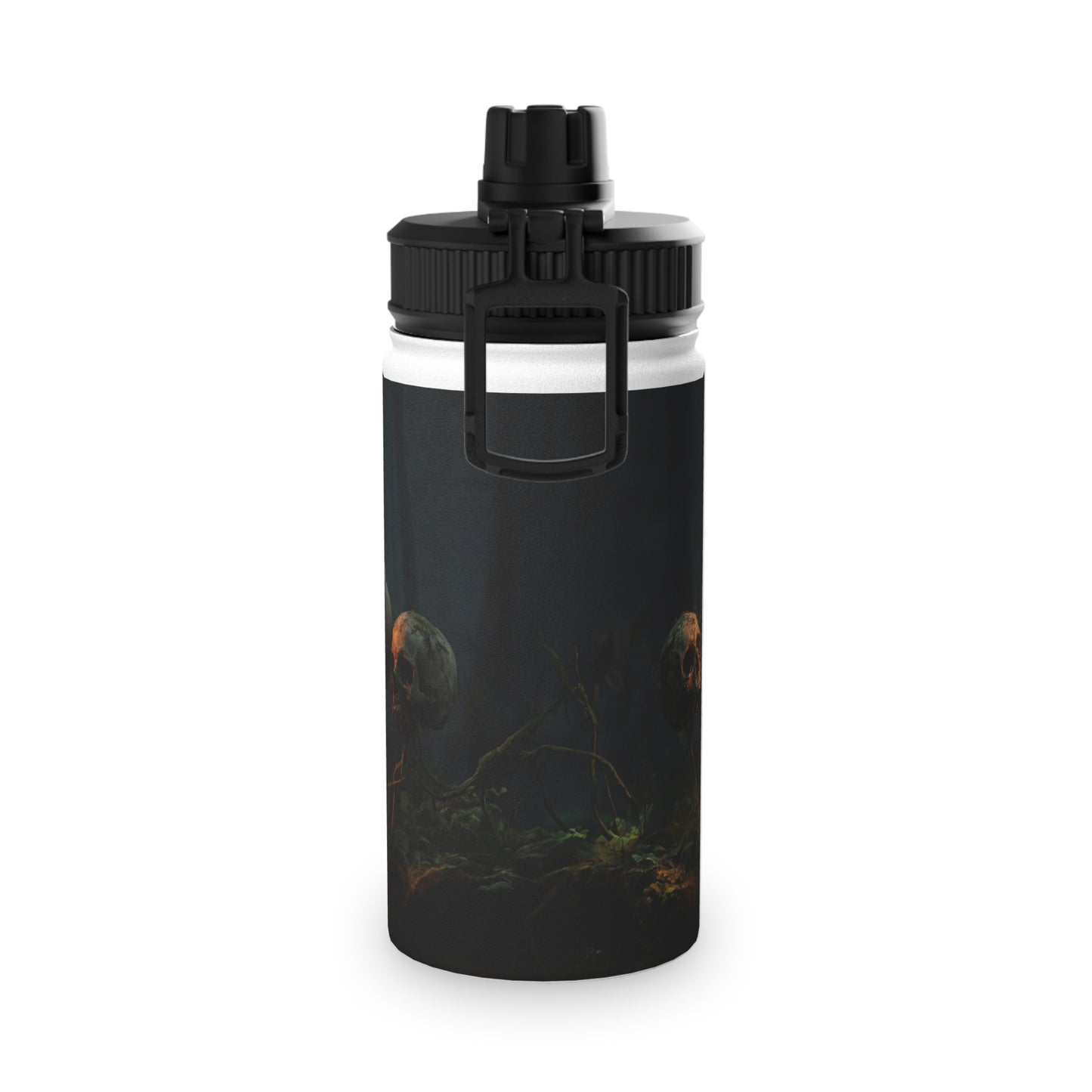 Illuminated Idea Lightbulb Stainless Steel Water Bottle, Sports Lid – Whispering Forest of Forgotten Minds