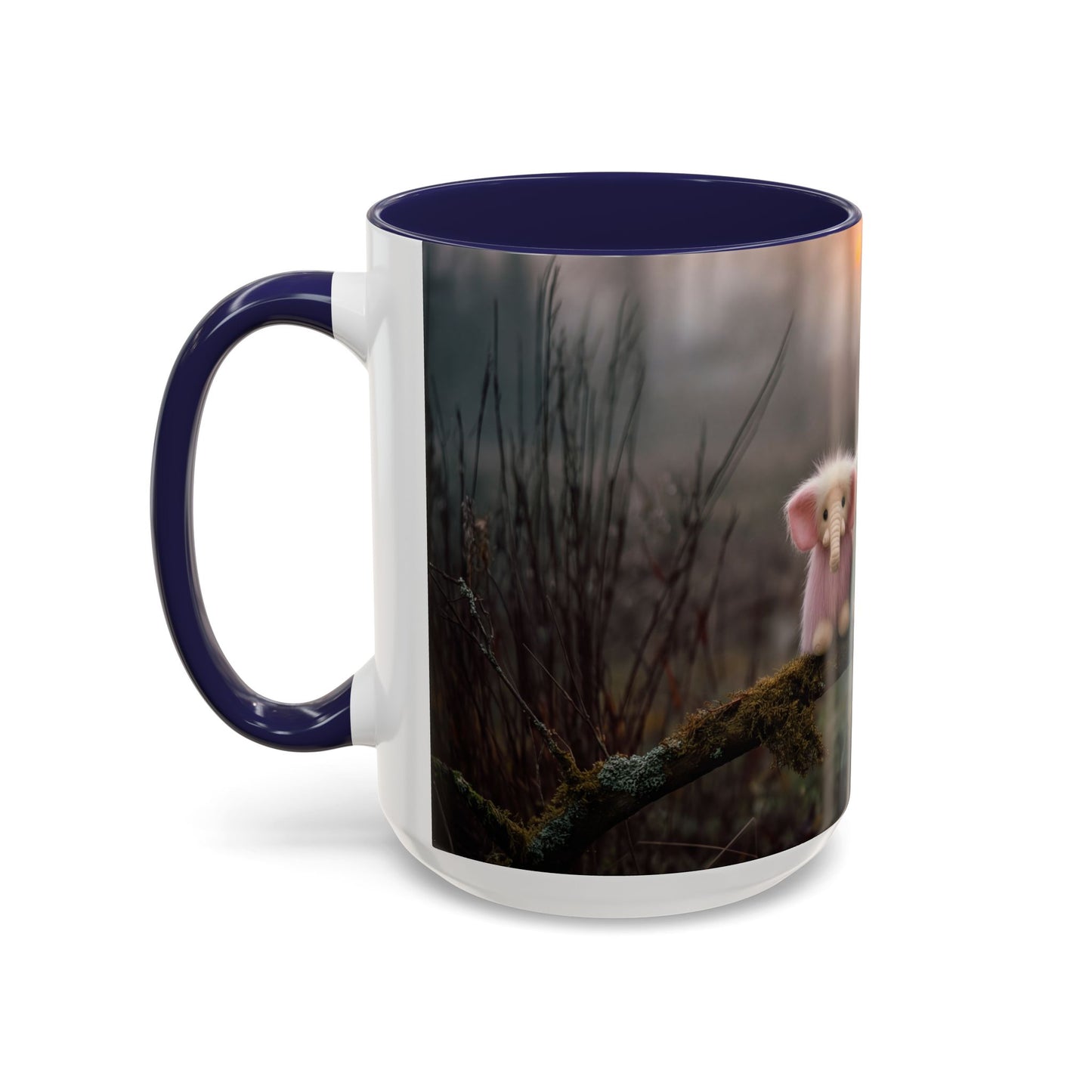 Fuzzy Elephant Trio Accent Coffee Mug (11, 15oz) – Mossy Branch Forest Friends