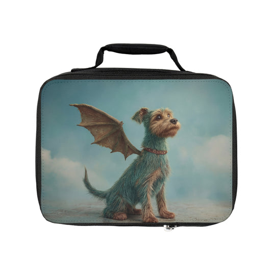 Dragon Dog Lunch Bag – Skyward Gaze in Teal and Smoke