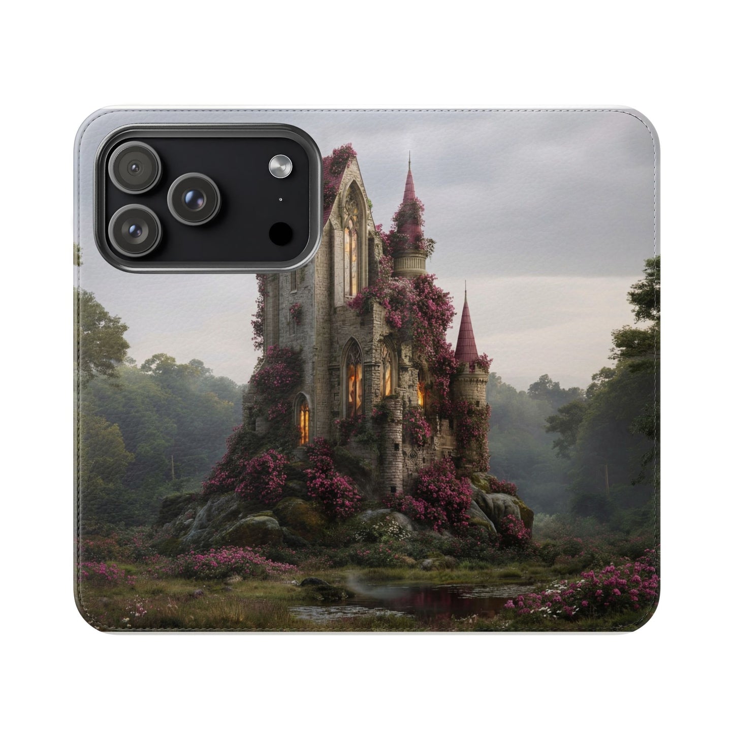Blossom Spire Flip Cases – Pink Ivy Gothic Castle Cover