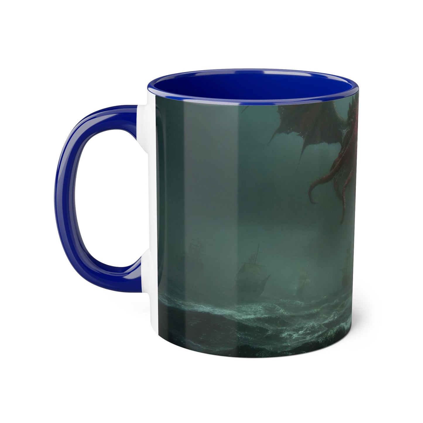 Leviathan’s Dawn Accent Mugs, 11oz – Crimson Sentinel Stormship Scene