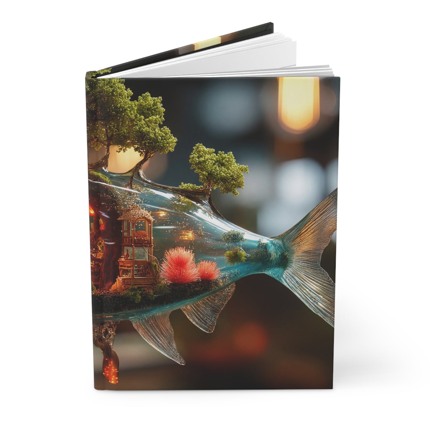 Forest Within Fish Hardcover Journal Matte – Liquid Dreamscape Sanctuary