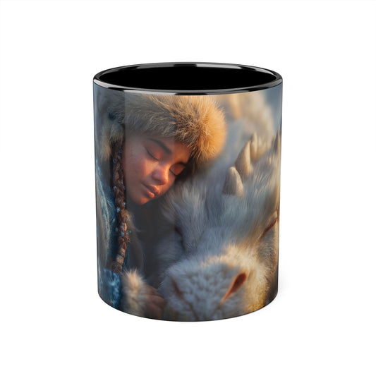 Whispering Guardian Accent Mugs, 11oz – Snowy Dragon & Sleepy Sentinel