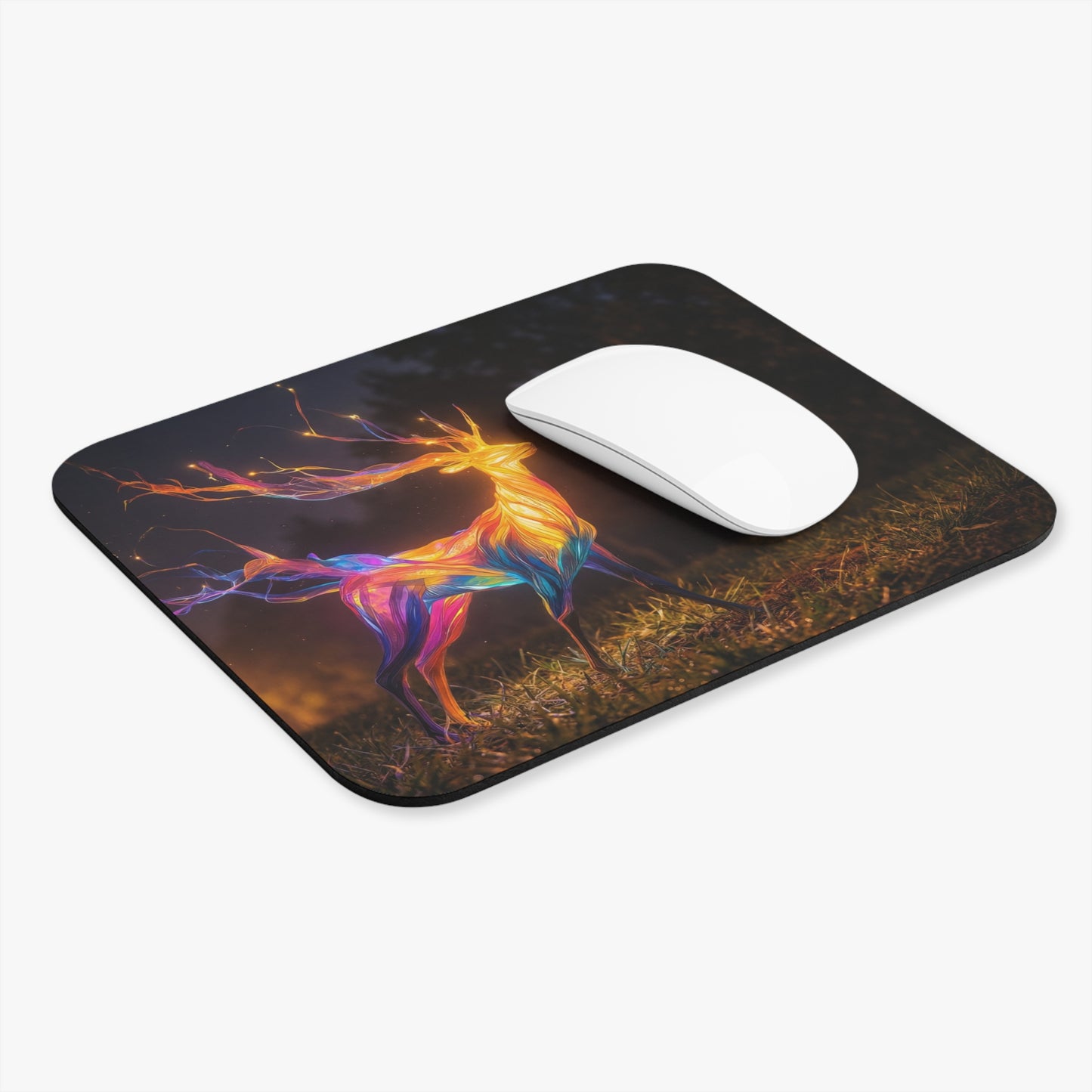 Chromatic Stag Mouse Pad – Twilight Forest Luminescence