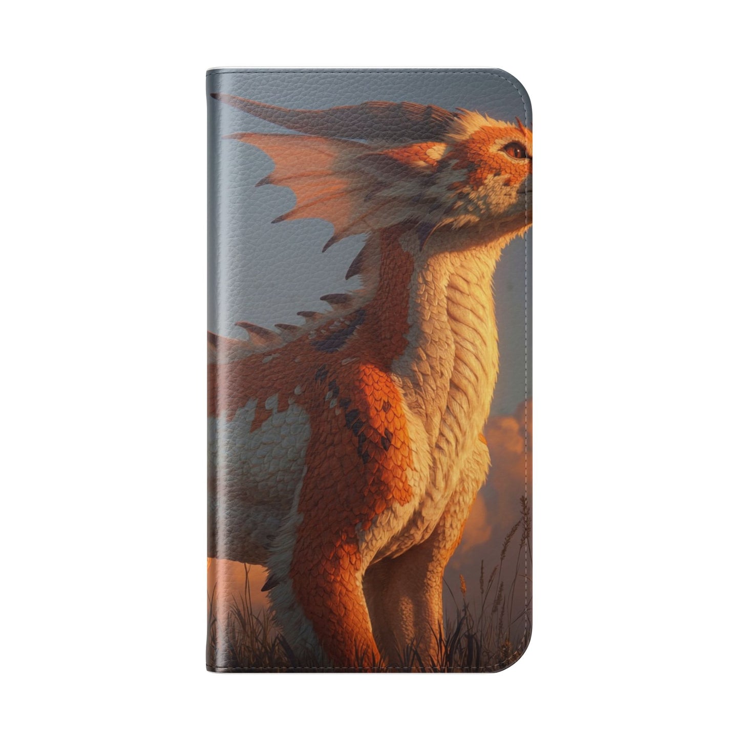 Gilded Dragon Flip Cases – Amber Sunset Guardian