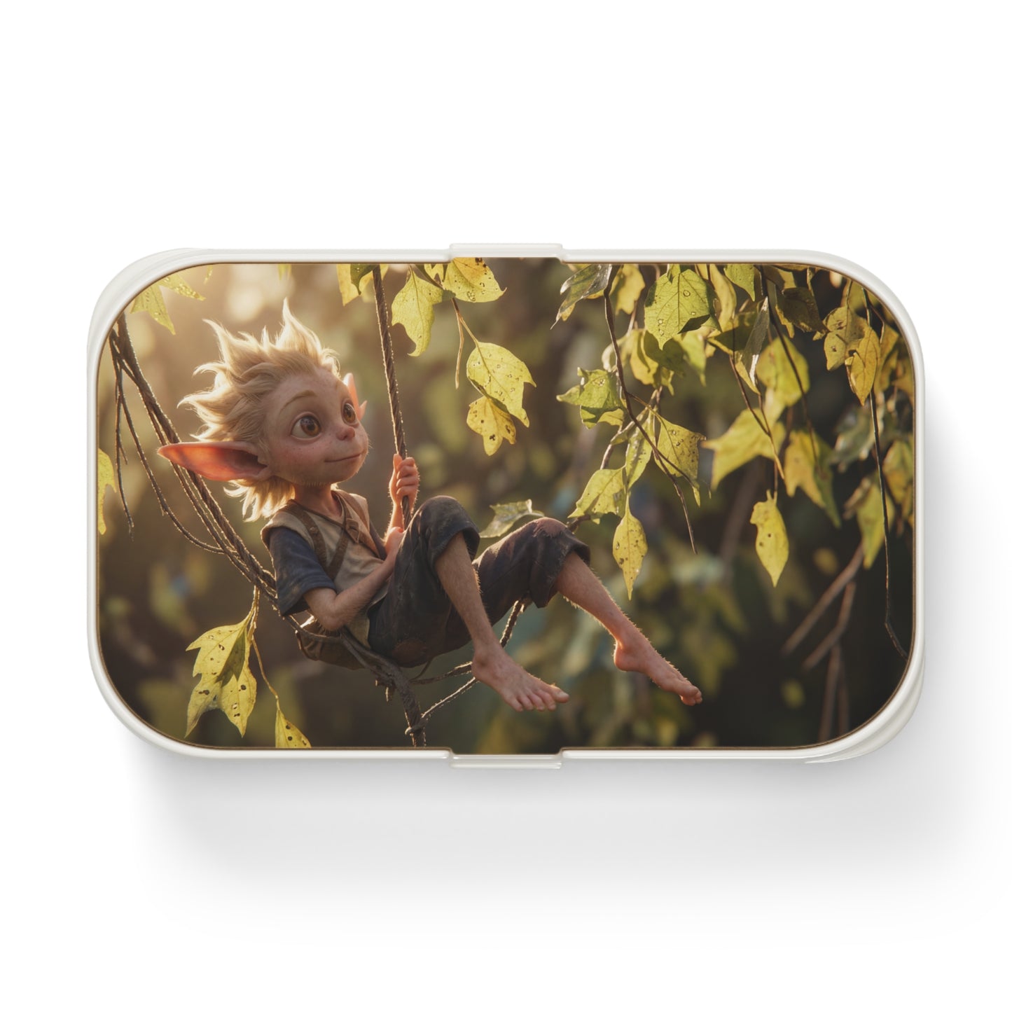 Forest Gnome Swing Bento Lunch Box – Golden Hour Adventure
