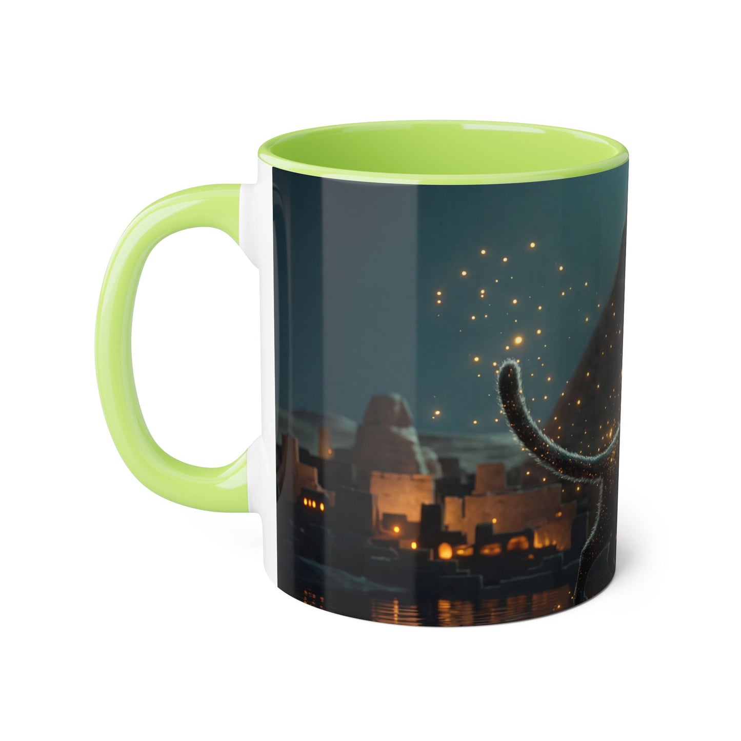 Star-Clad Sentinel Accent Mugs, 11oz – Golden Gaze Guardian Scene
