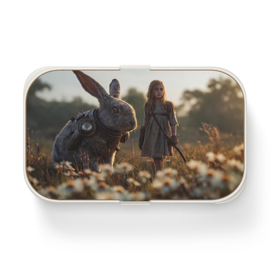 Steampunk Rabbit & Girl Bento Lunch Box – Golden Hour Guardian Duo