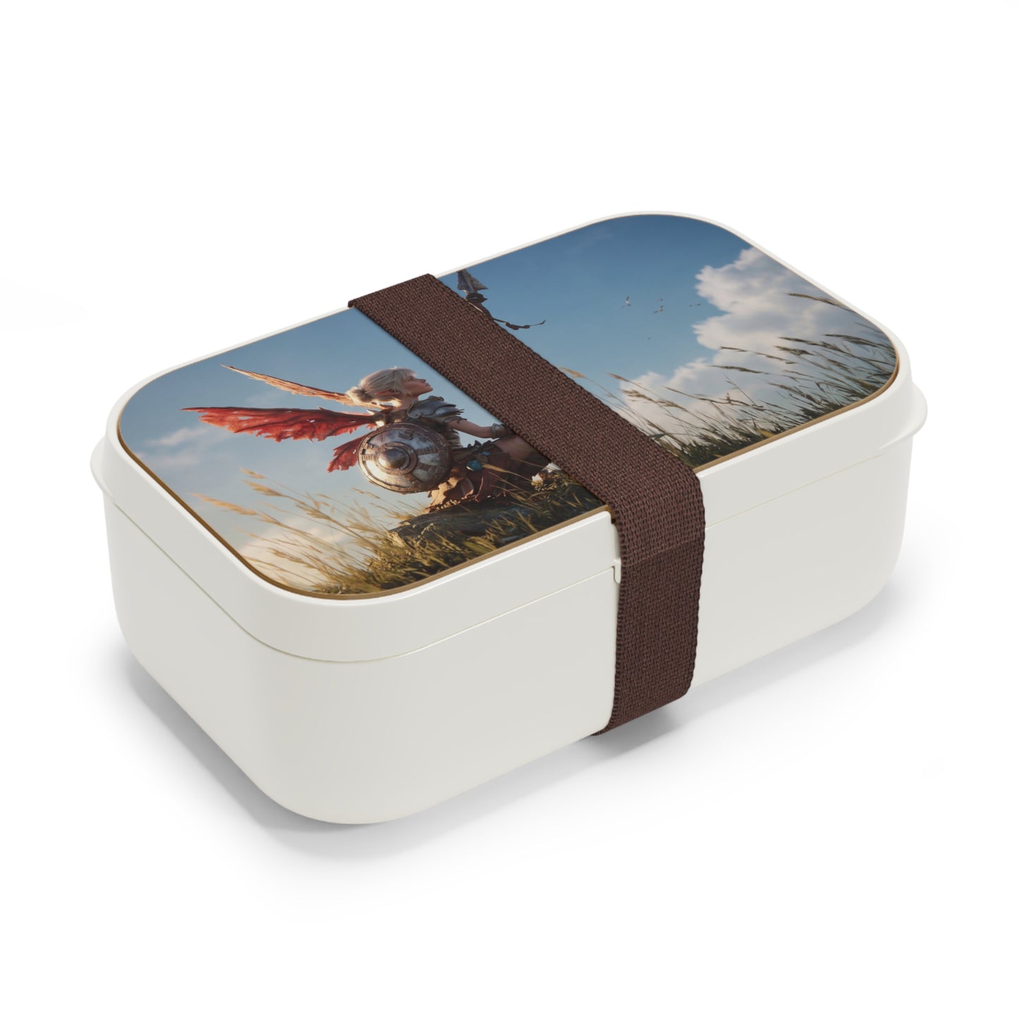 Crimson Winged Warrior Bento Lunch Box – Sunset Sentinel on the Hilltop