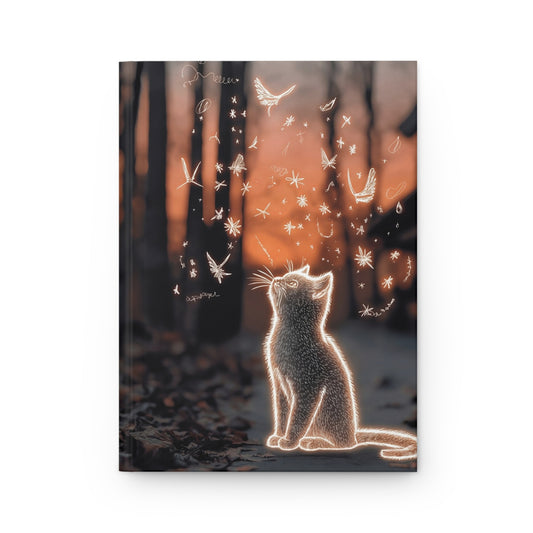 Whimsical Cat Forest Journal Matte – Glow of Autumn Magic