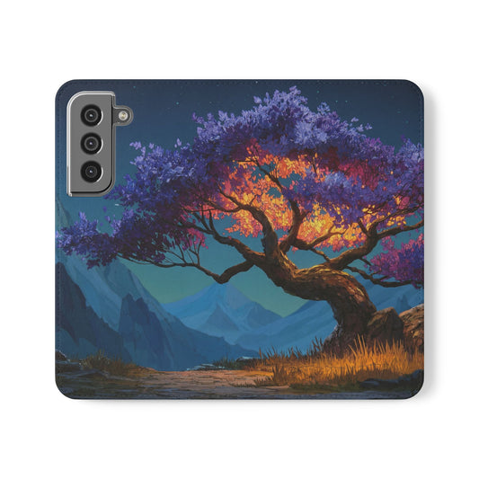 Violet Flame Tree Flip Cases – Twilight Mountain Glow Case