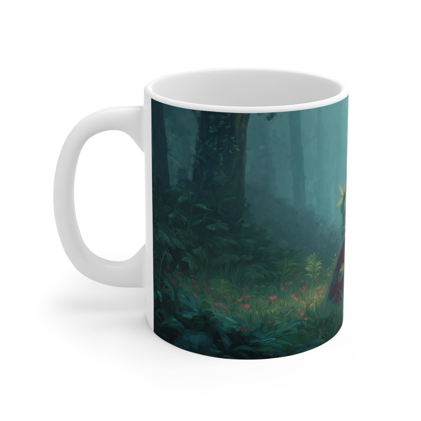 Elven Sentinel Ceramic Mugs (11oz\15oz\20oz) – Moss-Whispering Forest Pause
