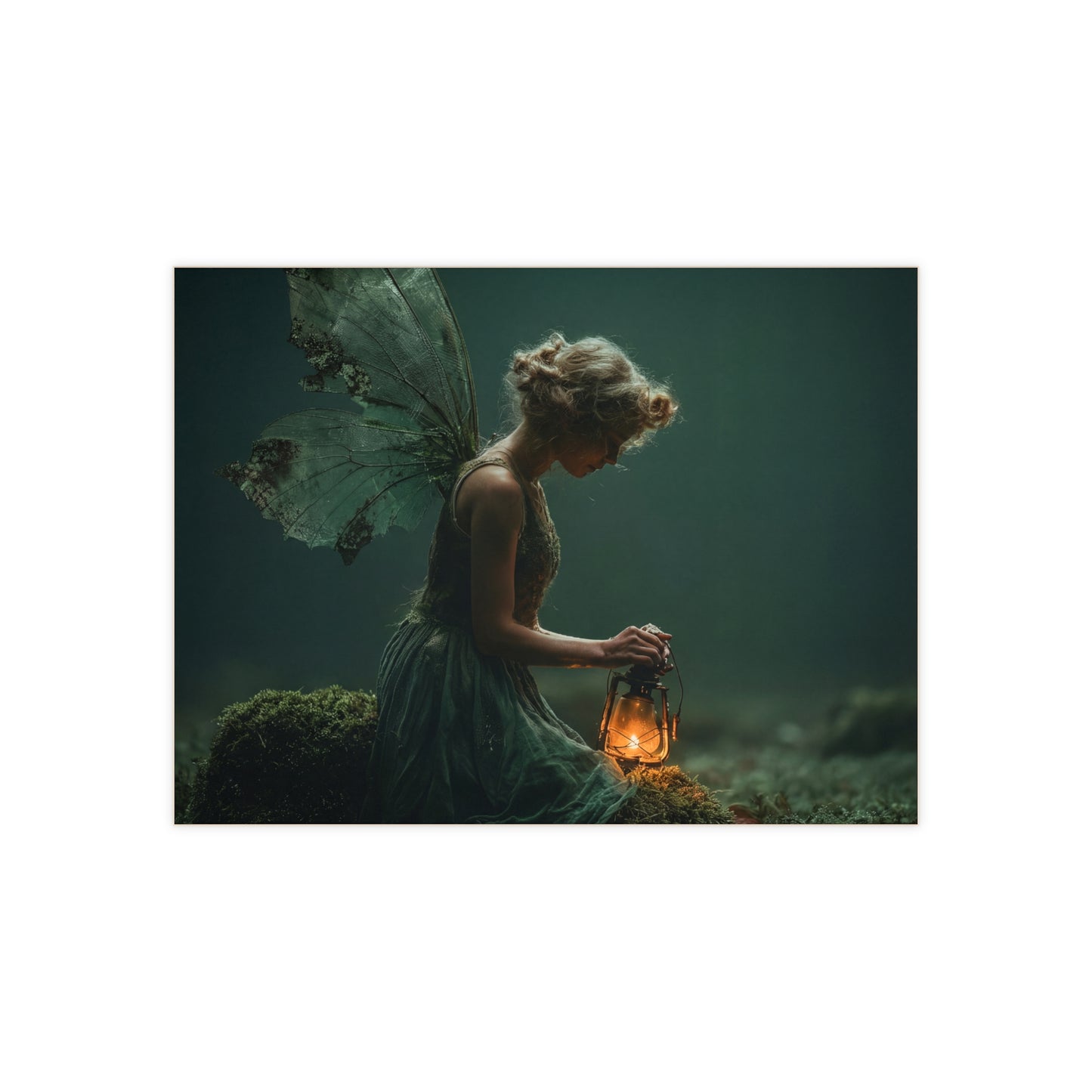 Forgotten Forest Fairy Ceramic Photo Tile – Keeper of the Mossy Glade