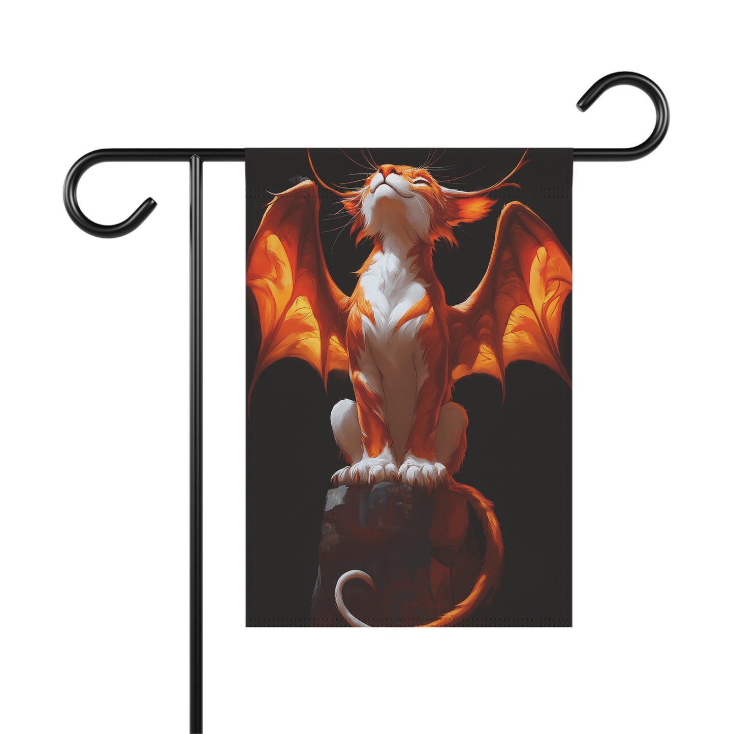 Fiery Winged Cat Dragon - Art Print