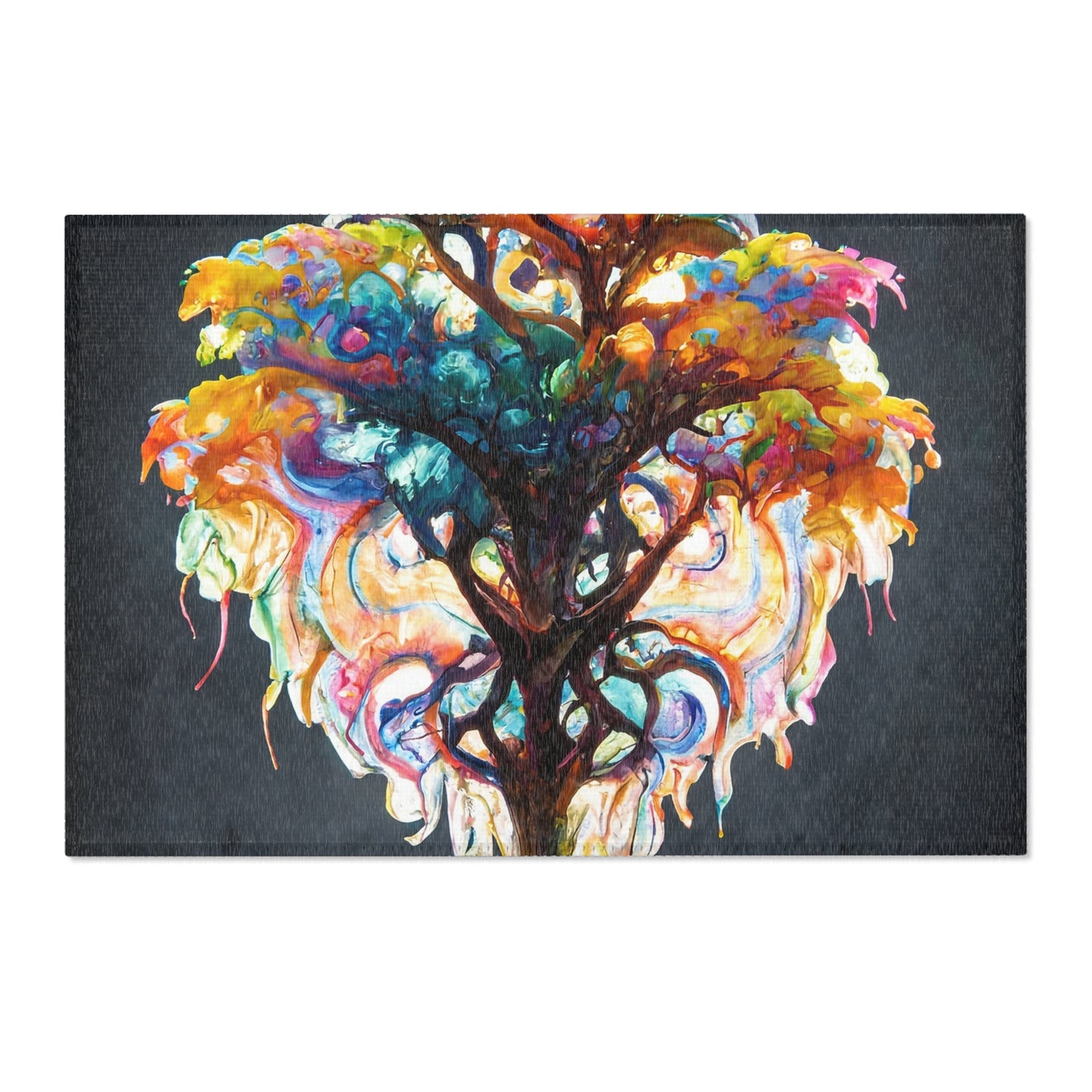 Chromatic Tree of Life Area Rug – Vivid Palette Dreamscape
