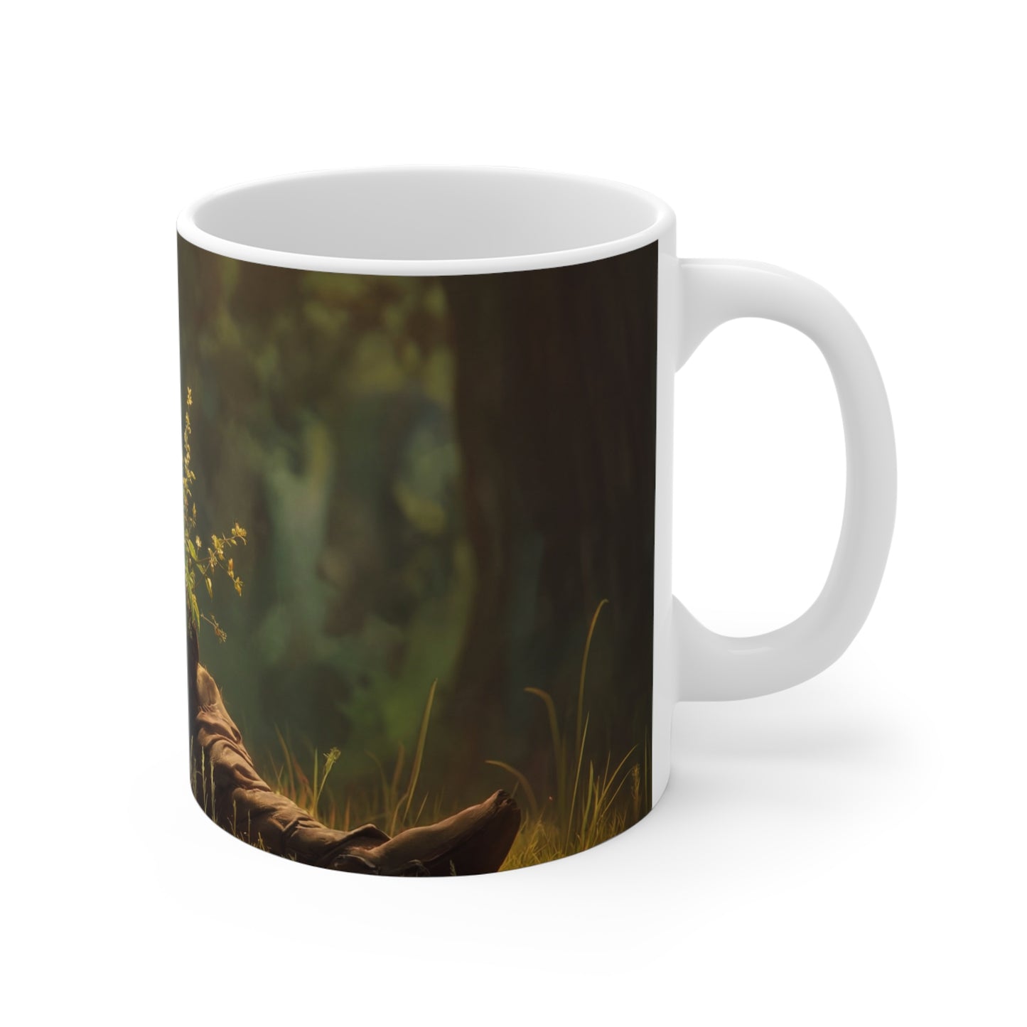 Forest Sentinel Ceramic Mugs (11oz\15oz\20oz) – Glimmering Guardian in Sunlit Grove