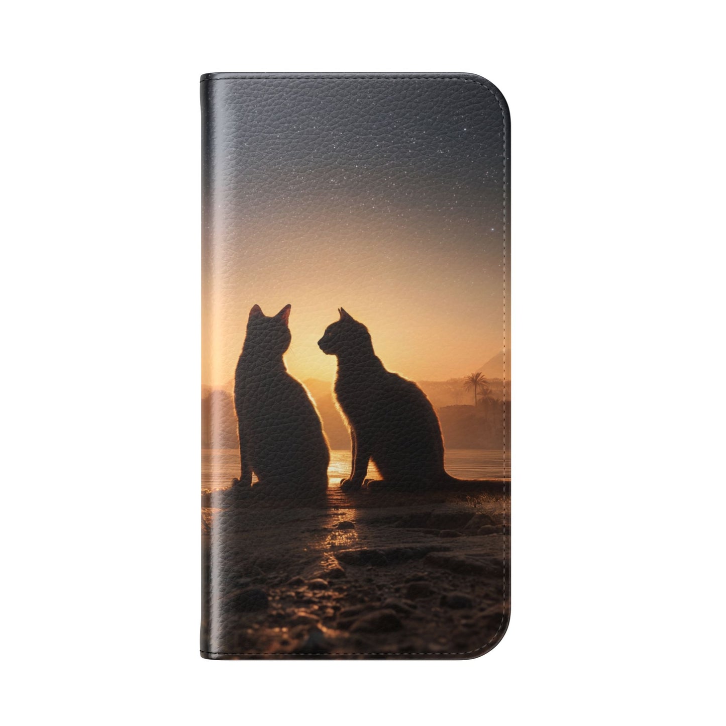 Pharaoh Cats Flip Cases – Starry Nile Guardians on the Bank
