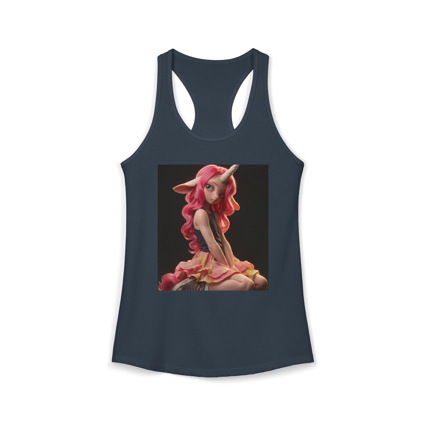 Pink Hair Unicorn Girl – Ethereal Youthful Fantasy Tank Top