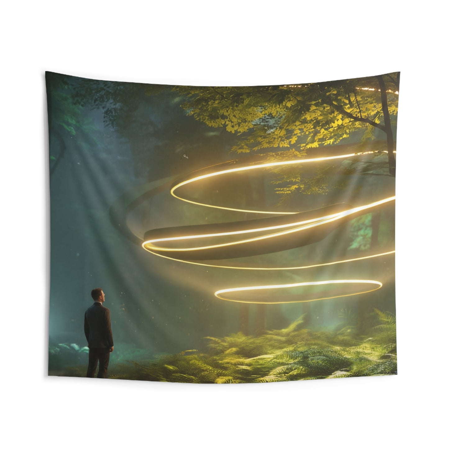 Celestial Vortex Indoor Wall Tapestries – Indigo Cloud Dreamscape