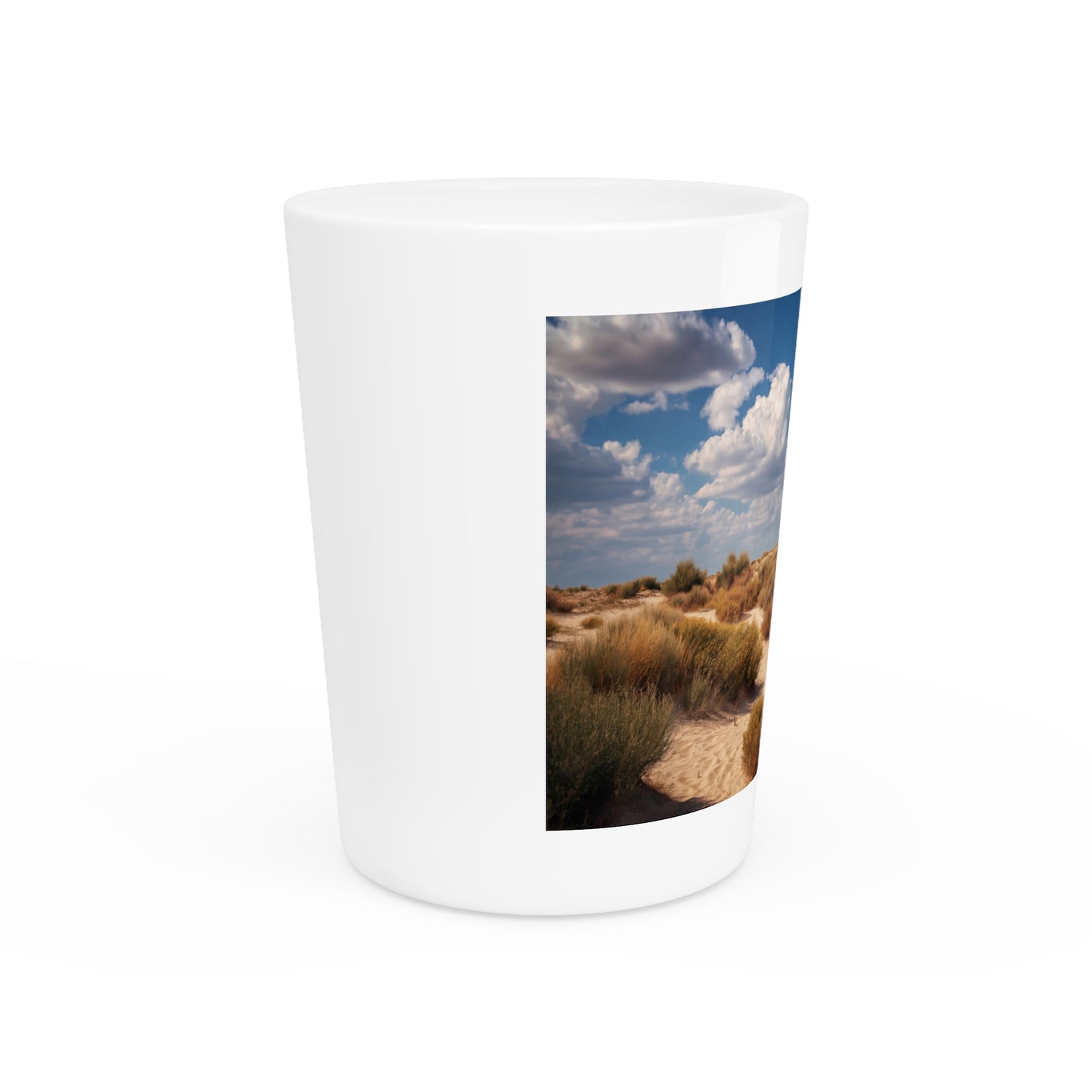 Desert Wreckage Shot Glass – Weathered Galleon on the Dunes