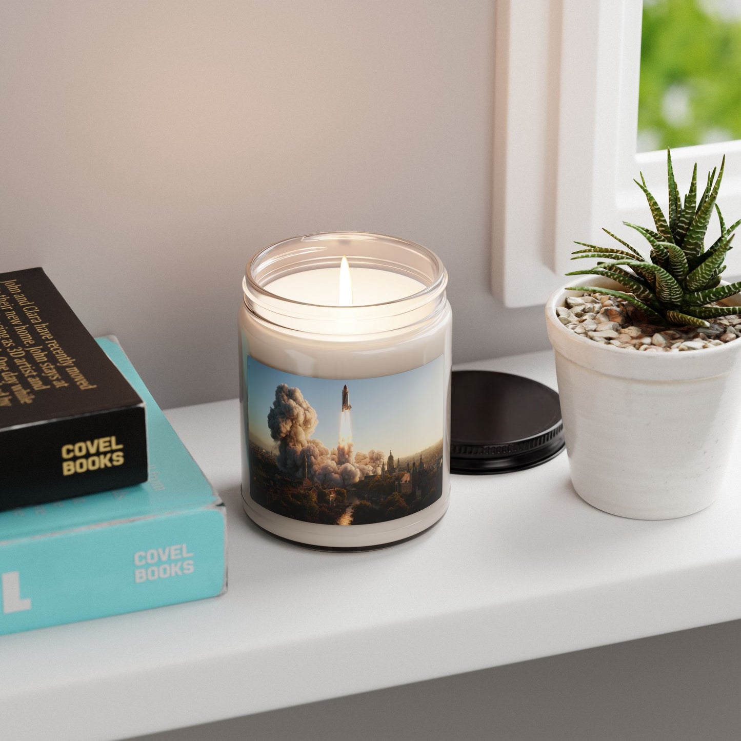 Rocket Launch Scented Soy Candle, 9oz – Dawn’s Fire Over Canalscape