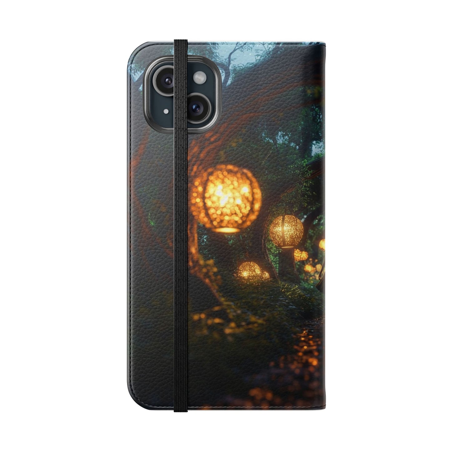 Lantern Archway Flip Cases – Girl Walking Through Forest Tunnel Art Case