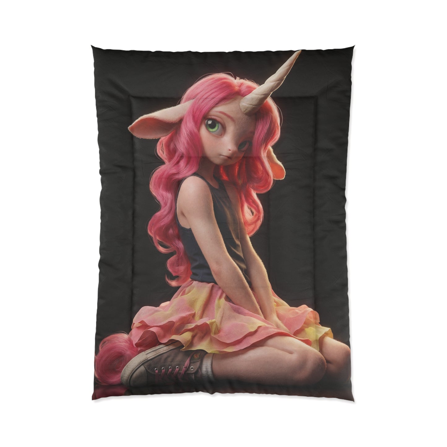 Pink Unicorn Girl Comforter – Velvet Sunset Dreamer